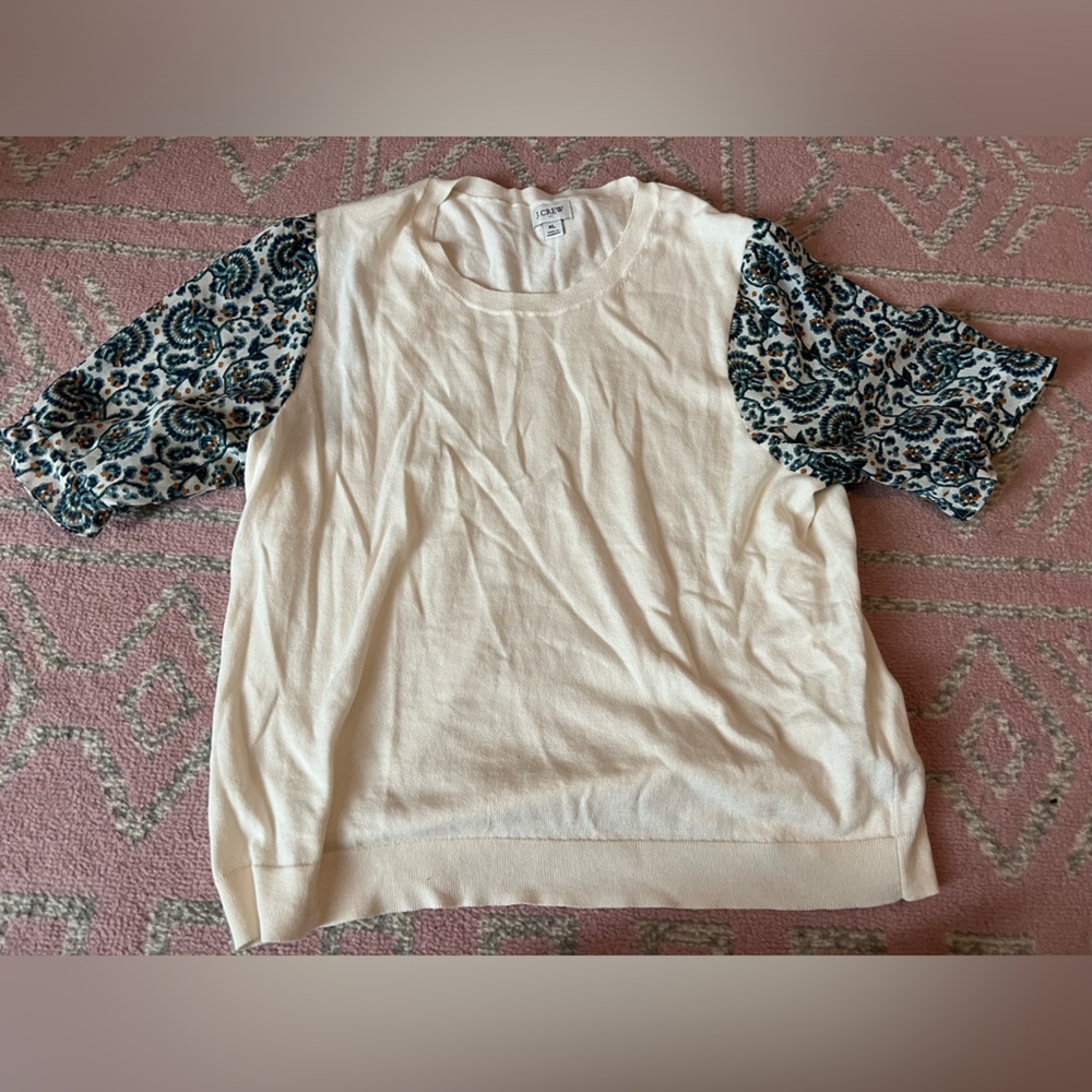 J Crew mixed media knit shirt size XL